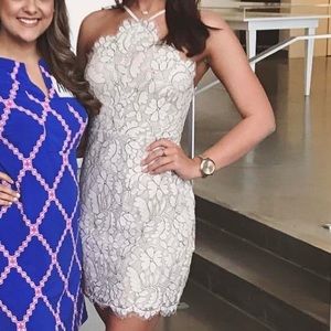 Lulu’s White and Black Lace Dress